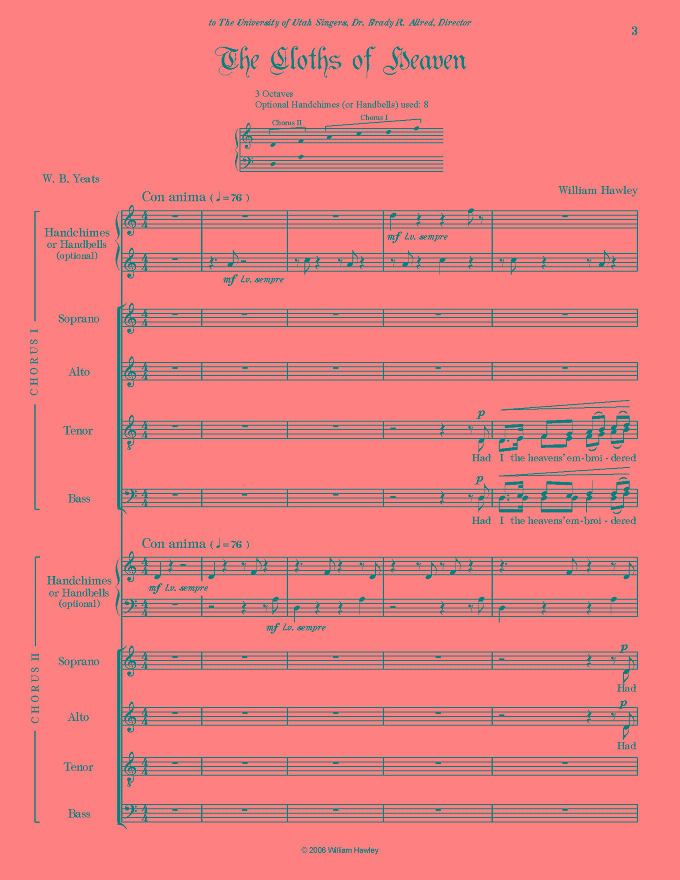 The Cloths of Heaven, first page